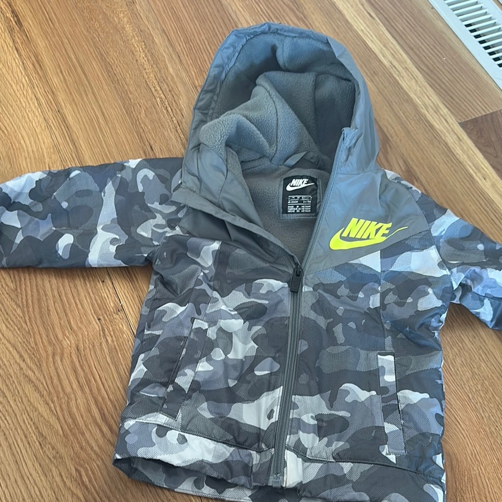 Nike Gray Camouflage Jacket with Hood